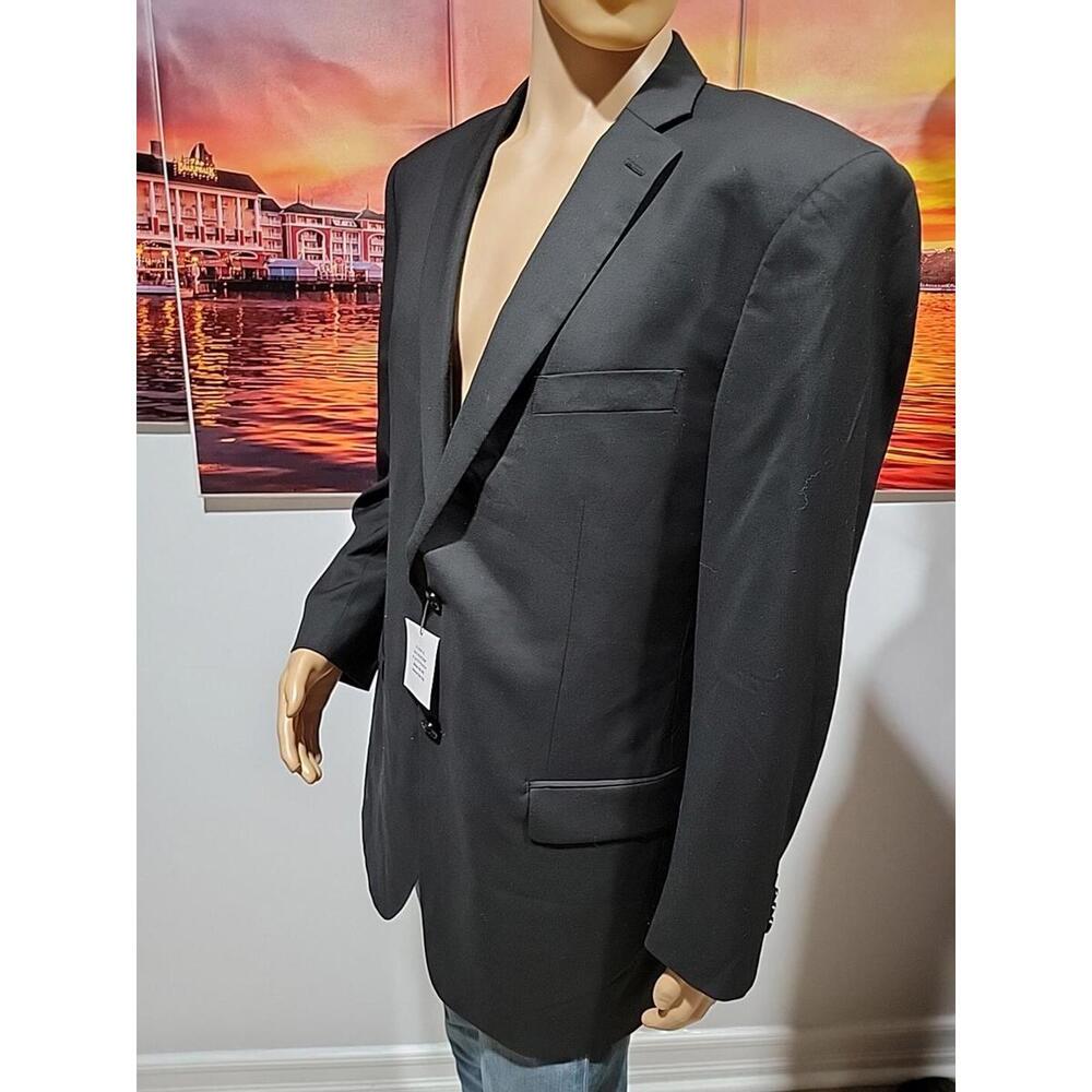 Indochino Black Wool CHEST 46" Two Button Men's Blazer Jacket NWT #C